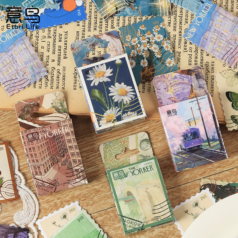 

46pcs Four Seasons of the Wind Decorative Stationery Planner Stickers Album Vintage flower stamp Lable School Supplies