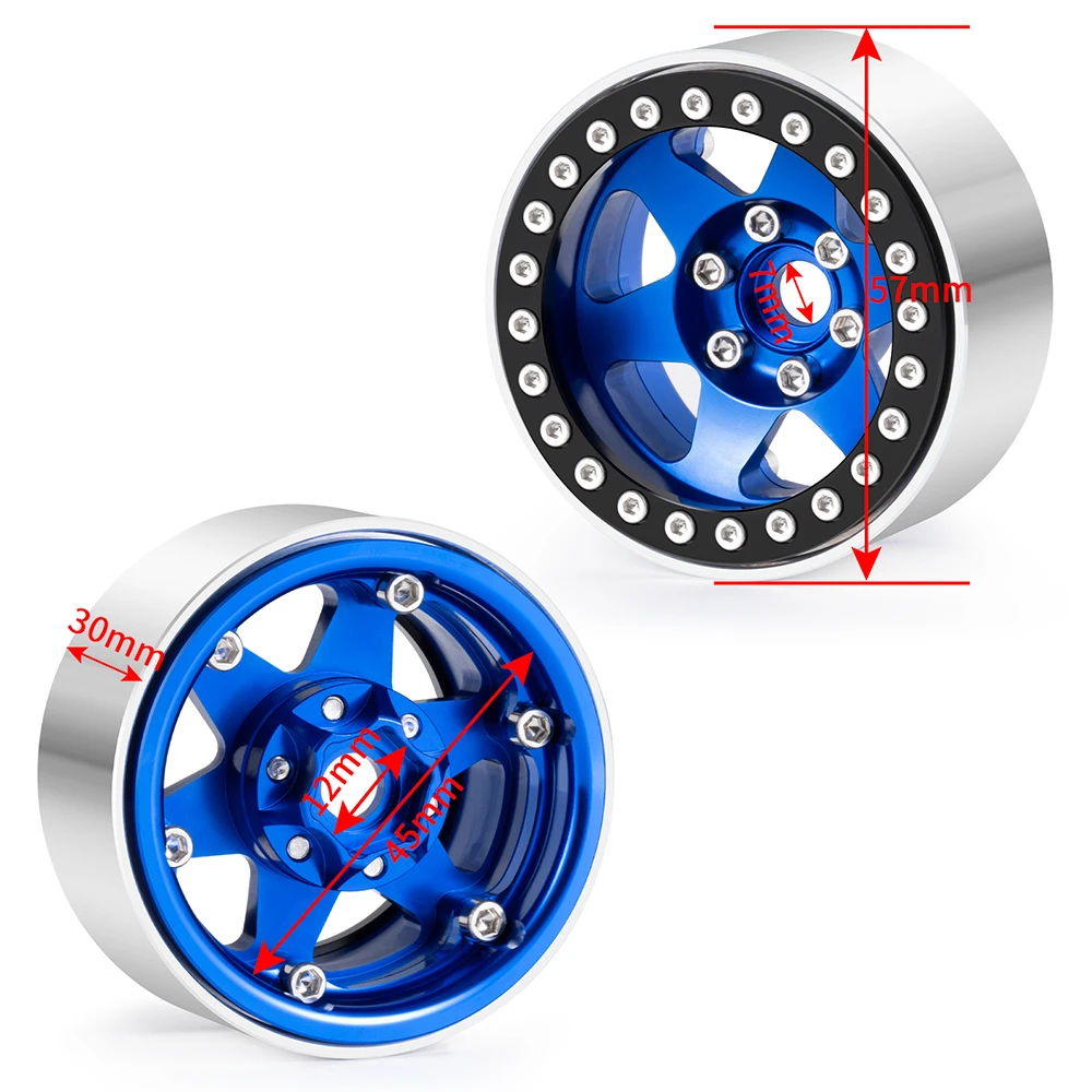 Фото AXSPEED 4 шт., металлический сплав, 1,9 дюйма, ширина 30 мм, ступицы колес с бисером для осевого SCX10 D90 TRX-4 1/10, детали для гусеничного автомобиля с дистанционным управлением, грузовика №4