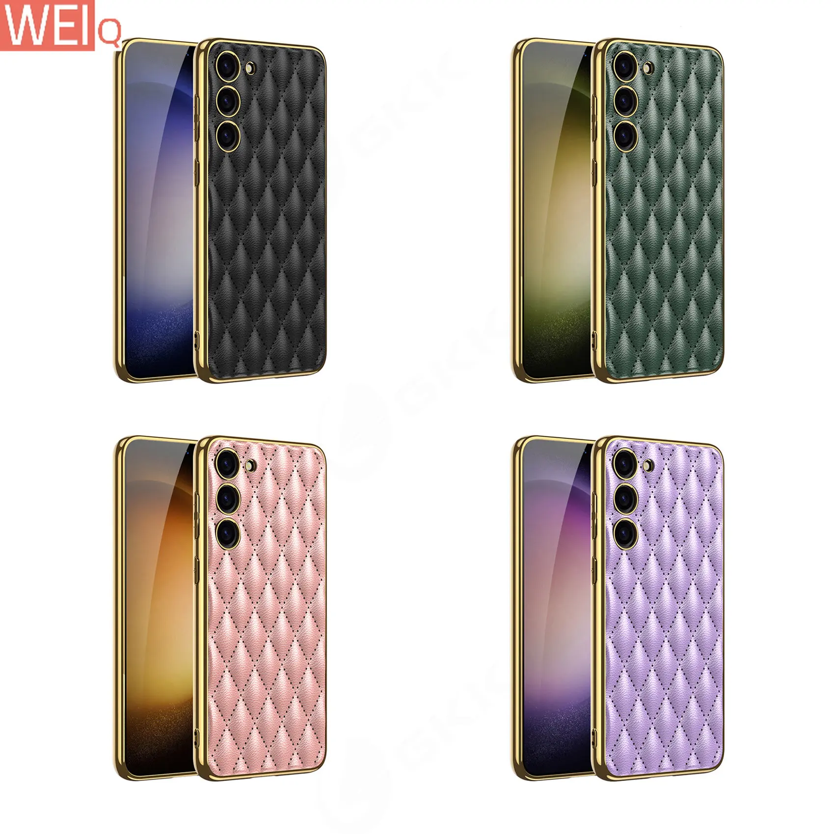 

Luxury Leather Plating Soft TPU Case For Samsung Galaxy S23 Plus Ultra 5G Cover Ultra-thin Shockproof Protective S23 Ultra Case