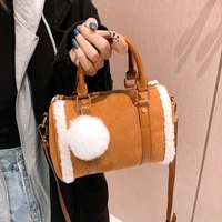 small pu leather tote bag women luxury designer suede boston crossbody bag frosted messenger handbag female matte shoulder bags