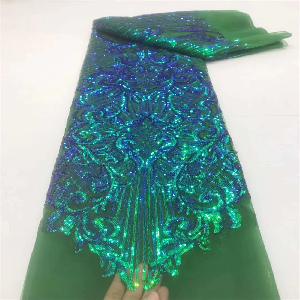 Ярды роскошная африканская кружевная ткань с блестками для жениха 2024
