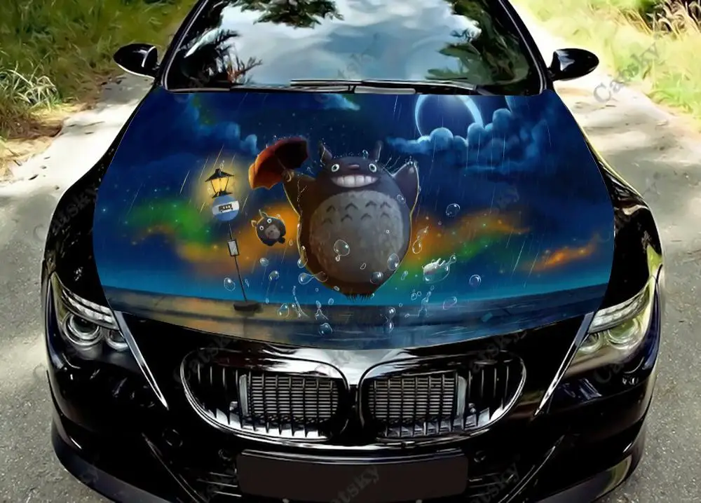 

Anime Happy Totoro Custom Car Hood Vinyl Sticker Wrap Vinyl Film Engine Cover Decal Sticker Universal Size Car Hood Protect Film