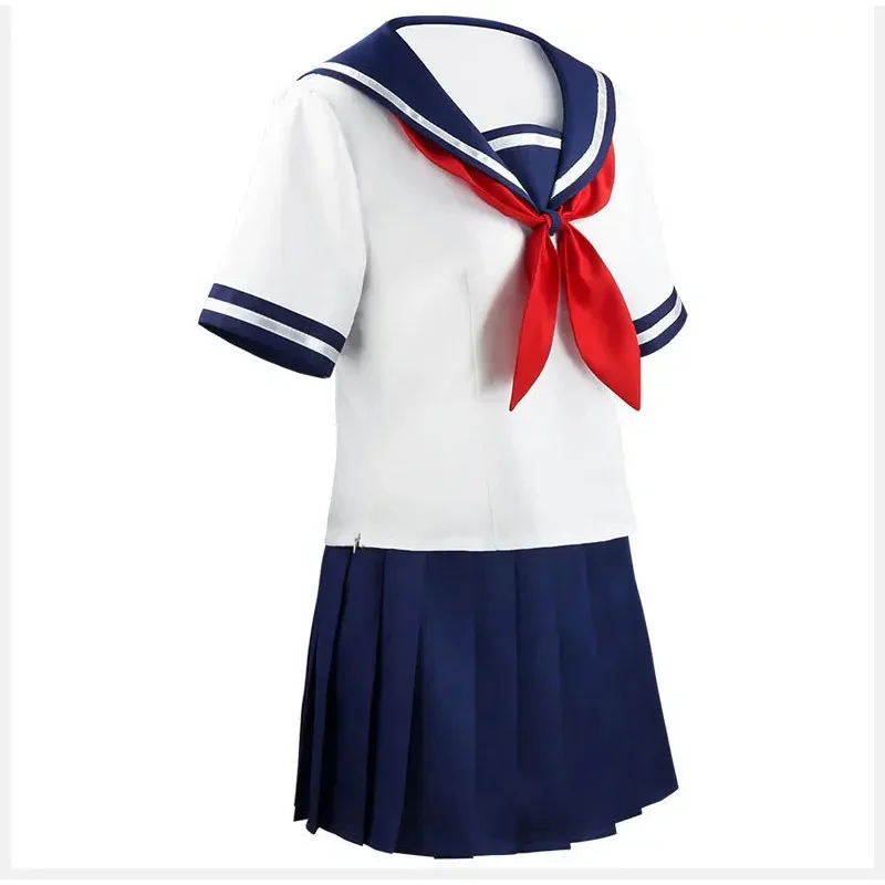 Фото Костюм для косплея игры Yandere Simulator Ayano Aishi, униформа Yandere Chan JK, школьная форма, женский наряд, костюм моряка, юбка, футболка №3