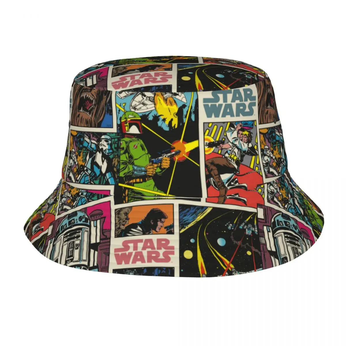 

Disney Classic Star War Comic Bucket Hats Vocation Getaway Headwear Fishing Cap for Outdoor Sport Unisex Boonie Hat Packable