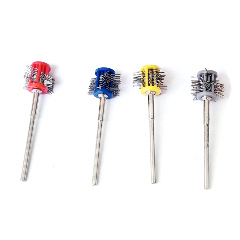 

Spot Goods 4Pcs Pro Texturning Brushes Professional Polishing Grit Mounted Matt Wire Brush Jewelry Brush With Handle