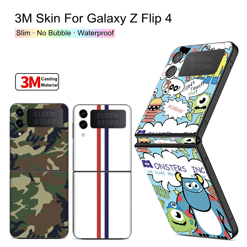 

Colorful Anti-Scratch Sticker Skin Wraped For Samsung Galaxy Z Flip 4 5G Back+Hinge Full Cover Film For Galaxy Z Flip4 Protector