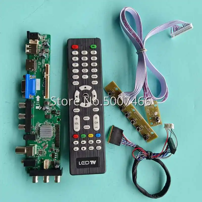 

Fit LT133EE10000/100/200/300 Upgrade 3663 TV Digital AV VGA USB DVB 1366*768 Display 40 Pin LVDS LCD Drive Board DIY Kit