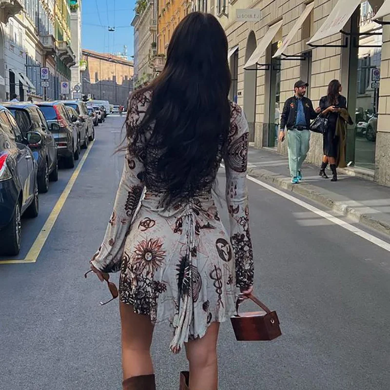 

Hot dress,Women Fashion Long Sleeve Bodycon Streetwear Party Club Mini Dress Fall Clothing Wholesale Items For Business