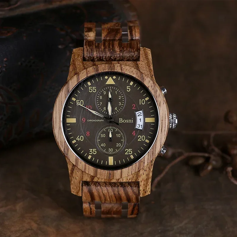 Часы наручные мужские кварцевые с тремя отверстиями и шестью стежками