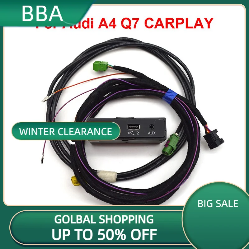 

4M0 035 736 A 4M0035736A для Audi 2015-2024 A4 B9 Q7 4M 2x USB AUX Carplay 2016-2024 автомобильный переключатель