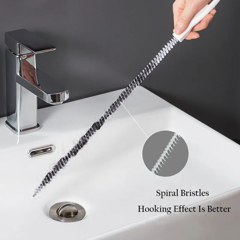 1Pcs Pipe Dredging Brush Bathroom Hair Cleaning 45cm Drain Cleaner Plug Hole Remover Tool Flexible Clog Sewer Sink |