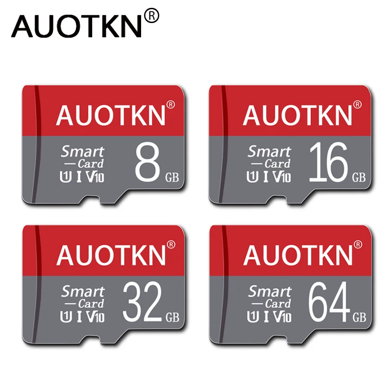AUOTKN Micro Card SD Memory Card 128GB 64GB 32GB 16GB Class10 Mini SD Card 8 16 32 gb Cartao De Memoria TF Card Free Adapter