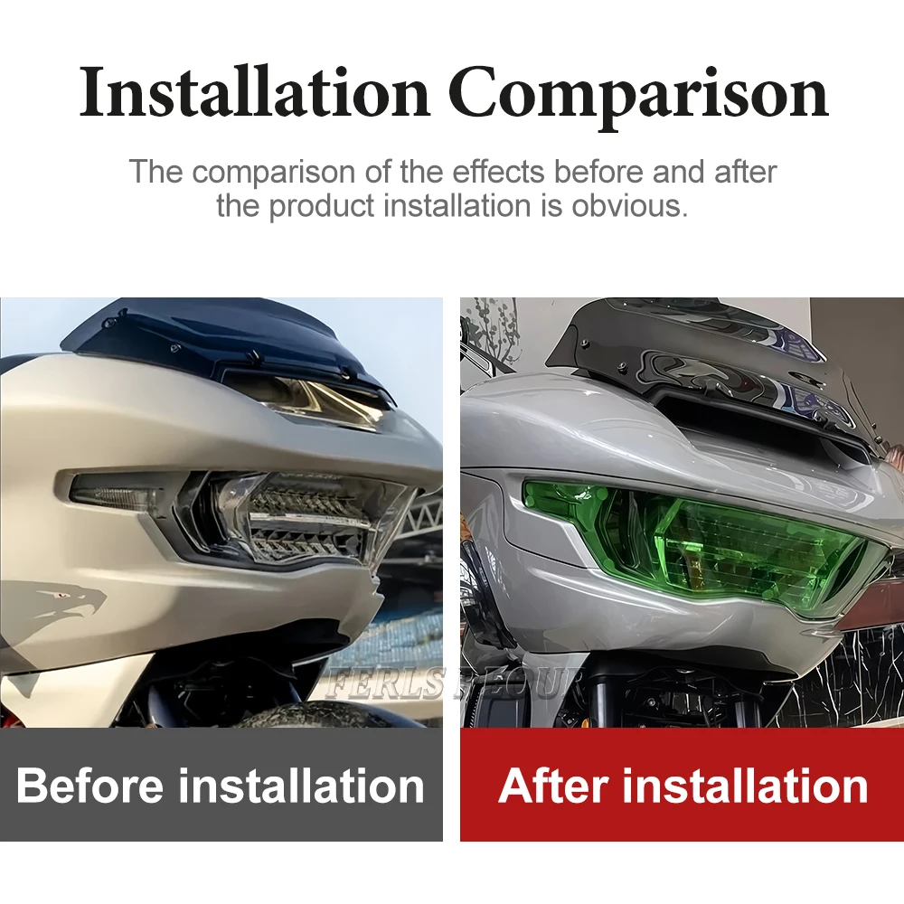 Фото Акриловая защитная крышка для фар Harley CVO Road Glide FLTRXSE & ST 2023-2024 — 6-цветные оттенки, защитный корпус линзы, стиль и P №2