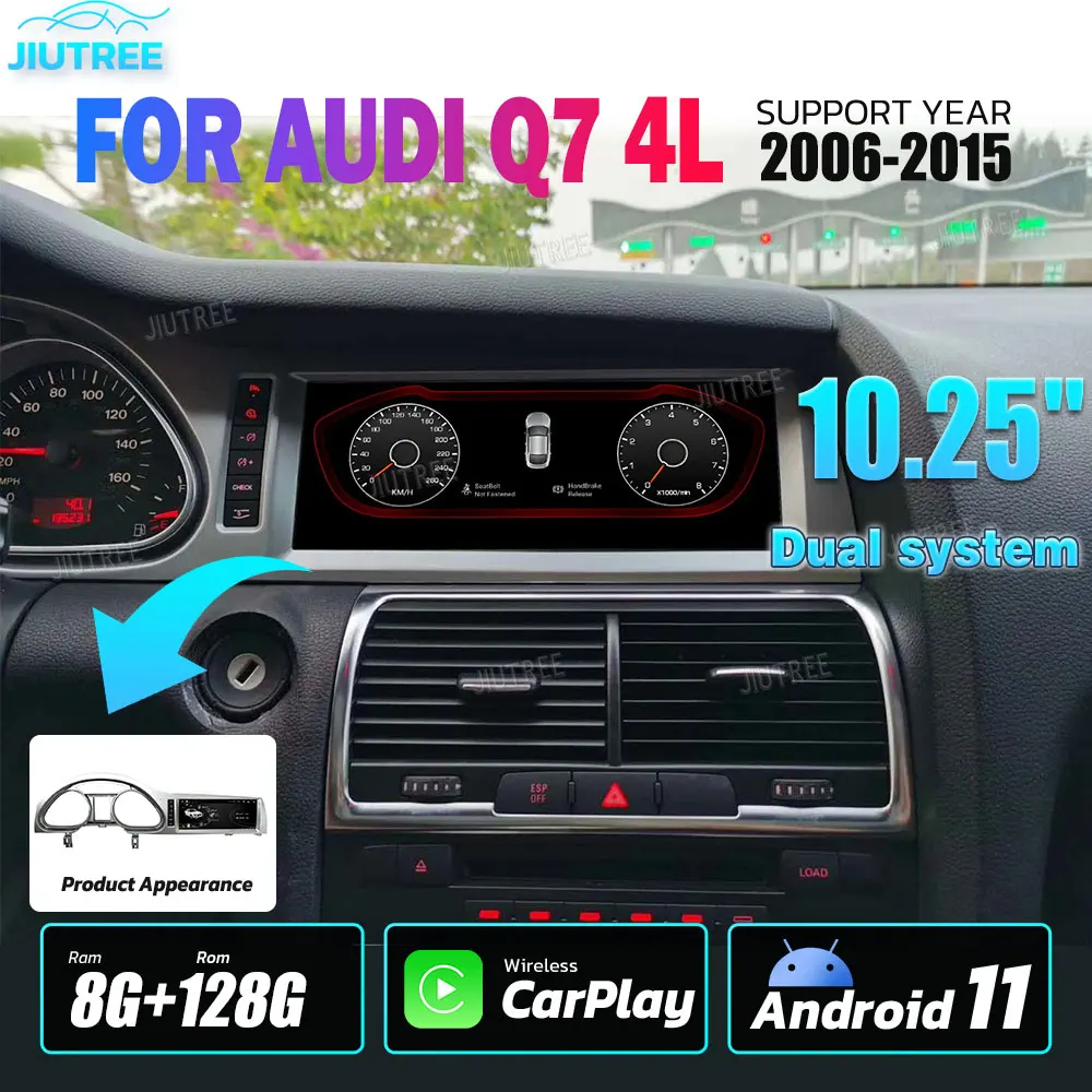 

Автомагнитола 2DIN, Android, для Audi Q7 4L 2005 2006 ~ 2015 MMI 2G 3G, GPS-навигация, 10,25 дюйма, автомобильный мультимедийный плеер на android, Google carplay
