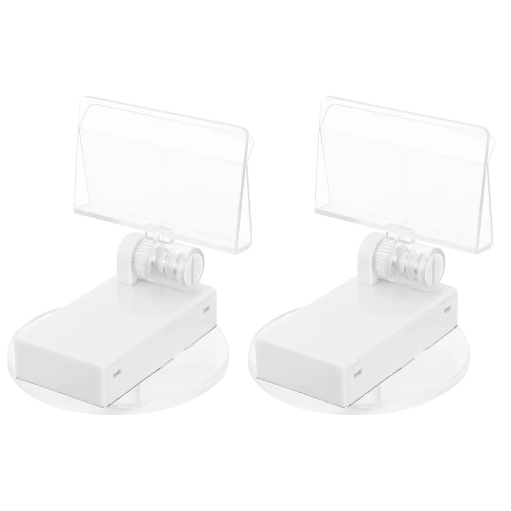 

2 Pcs Plastic Tags Advertising Card Holder Magnet Price Food Sign Display Label Rack Desk Stand