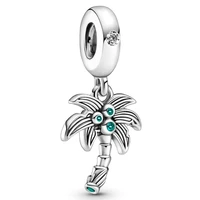 original palm tree coconuts dangle beads charm fit pandora women 925 sterling silver europe bracelet bangle diy jewelry