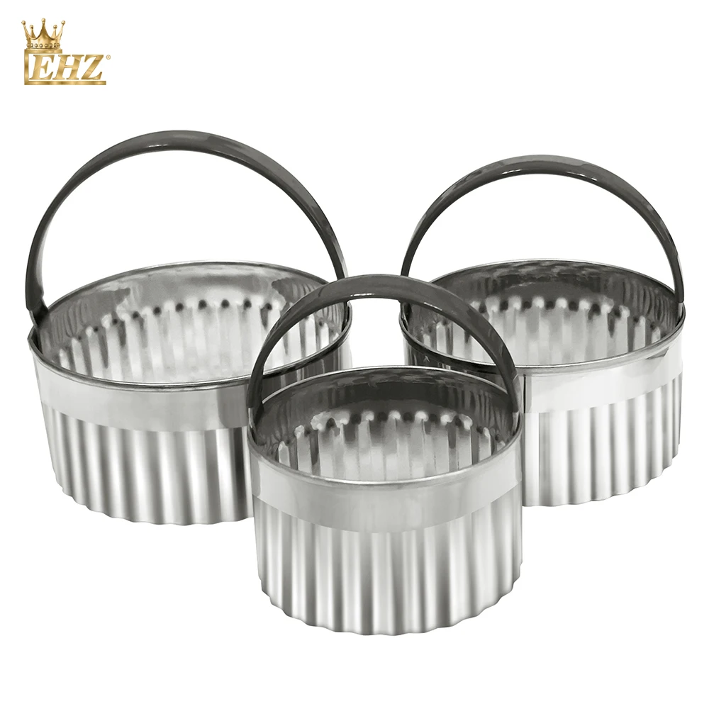 

Набор Печенья EHZ, 3 шт., набор волнистых печенья из нержавеющей стали с гладкой ручкой, многофункциональные инструменты для выпечки