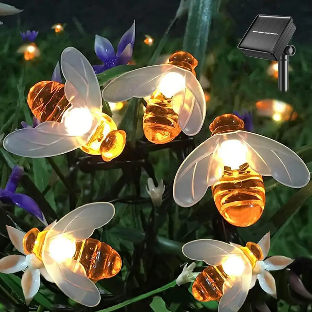 

Solar Lights 20 LED Outdoor Waterproof Simulation Honey Bees Decor for Garden Xmas Decorations