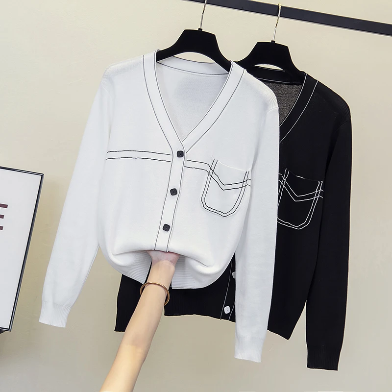 

Sweater Korean Fashion Cardigan Women Sweaters Cardigans Tops Y2k 2022 Knitted Clothes Autumn Winter Kawaii Long Sleeve Clothing