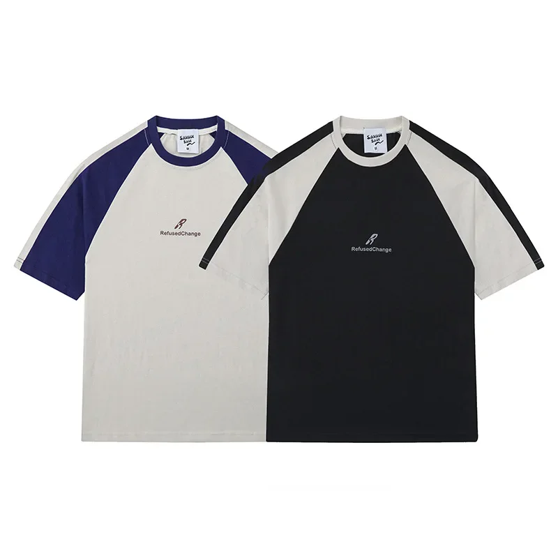 Лето 2024 новинка винтажные футболки с короткими рукавами мужские и женские в