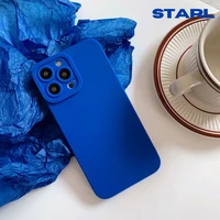 luxury fashion business klein blue silicon phone cover for iphone 7 8 plus 11 promax 12 pro max 13 xr x xs dustproof shockproof