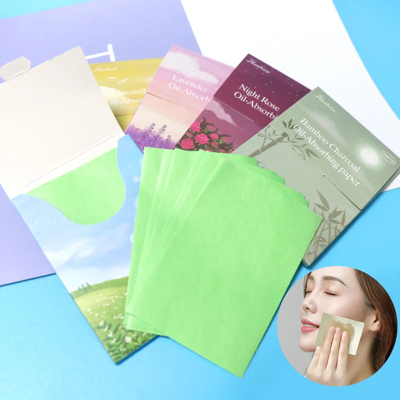 

100sheets/pack Oil Blotting Paper Portable Oily Skin Oil Control Oil-absorbing Paper Face Cleaning Absorbent Paper Makeup Tool