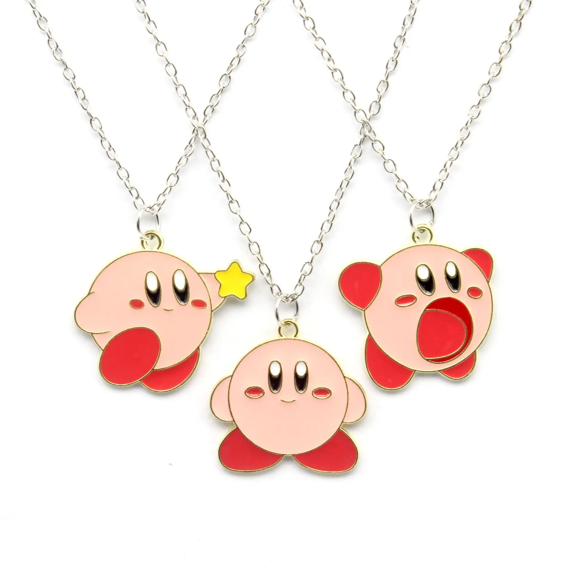 

Anime Kirby Game Character Pendant Necklaces Ins Style Cute Pink Couple Girl Friends Fashion Cute Jewelry