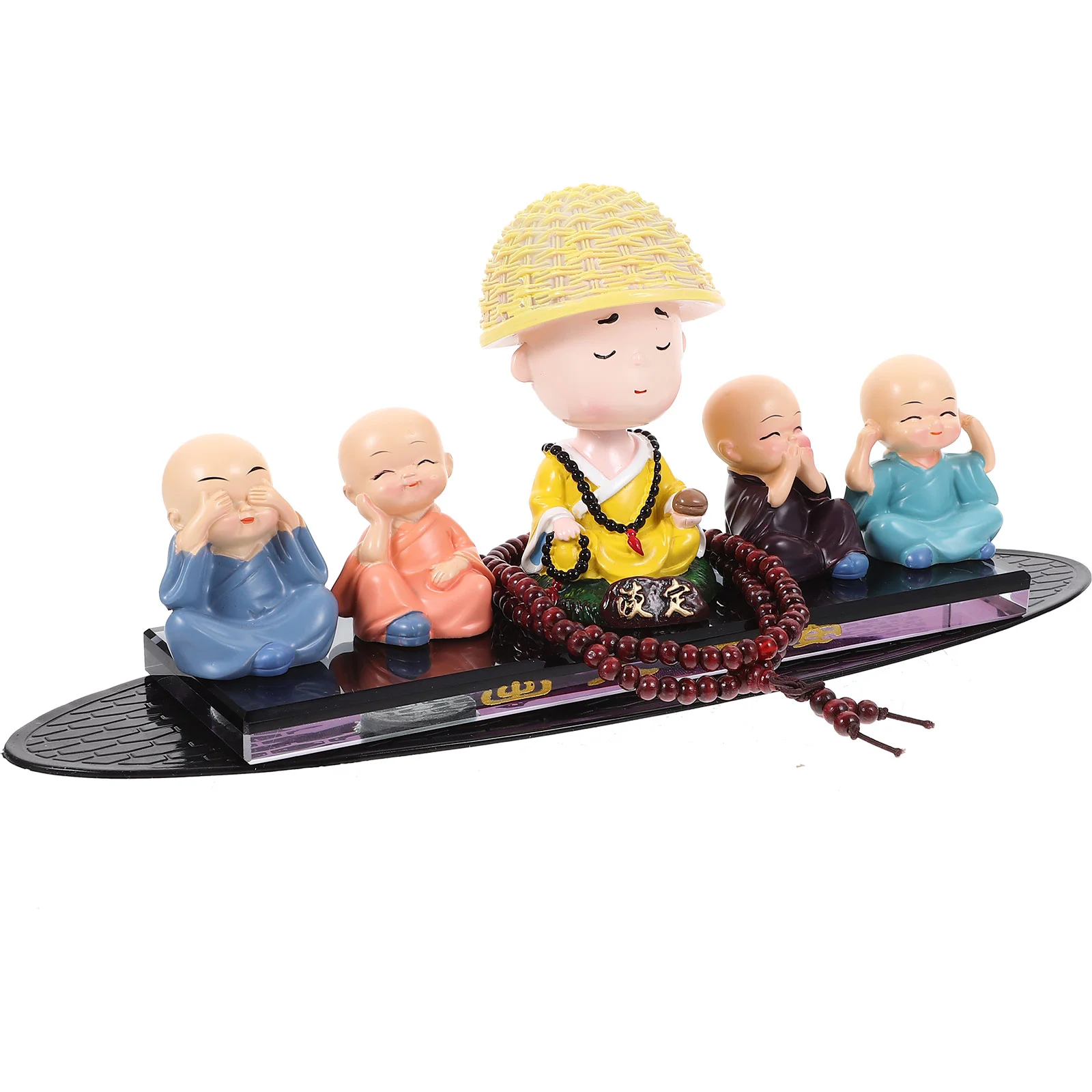 

Ornaments Little Monk Figurine Shaking Head Statue Car Dash Bobbleheads Figures Interior Decoration
