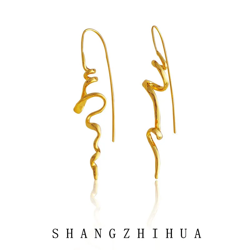 

European and American Trend New Fashion Abstract Three-Dimensional Design Earrings For Women's Temperament Earrings Accessories