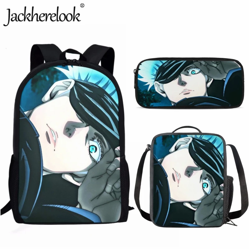 Jackherelook Anime Jujutsu Kaisen Gojo Satoru School Bag 3pcs/Set Student Fashion Trend New School Book Bag Boys Travel Backpack
