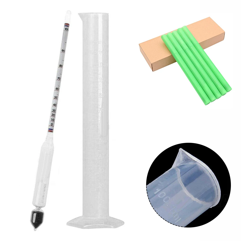 

Distilling Tool Alcohol Meter 0-100% Meter 100ml 31*2cm Alcohol Hydrometer Distilling Glass+plastic Meter Tester