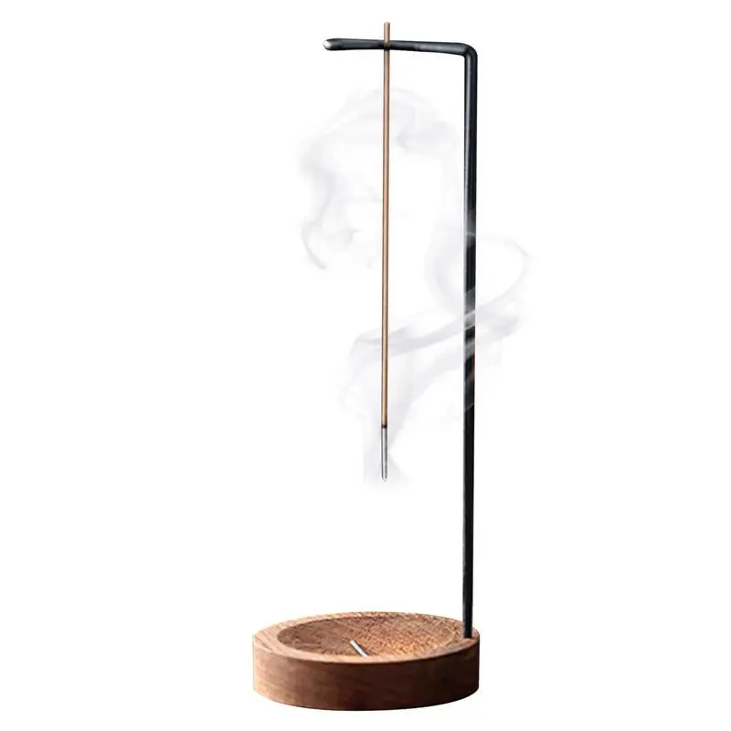 

Деревянный держатель для благовоний, подставка для благовоний с железной подставкой, для чайной комнаты, украшение для дома