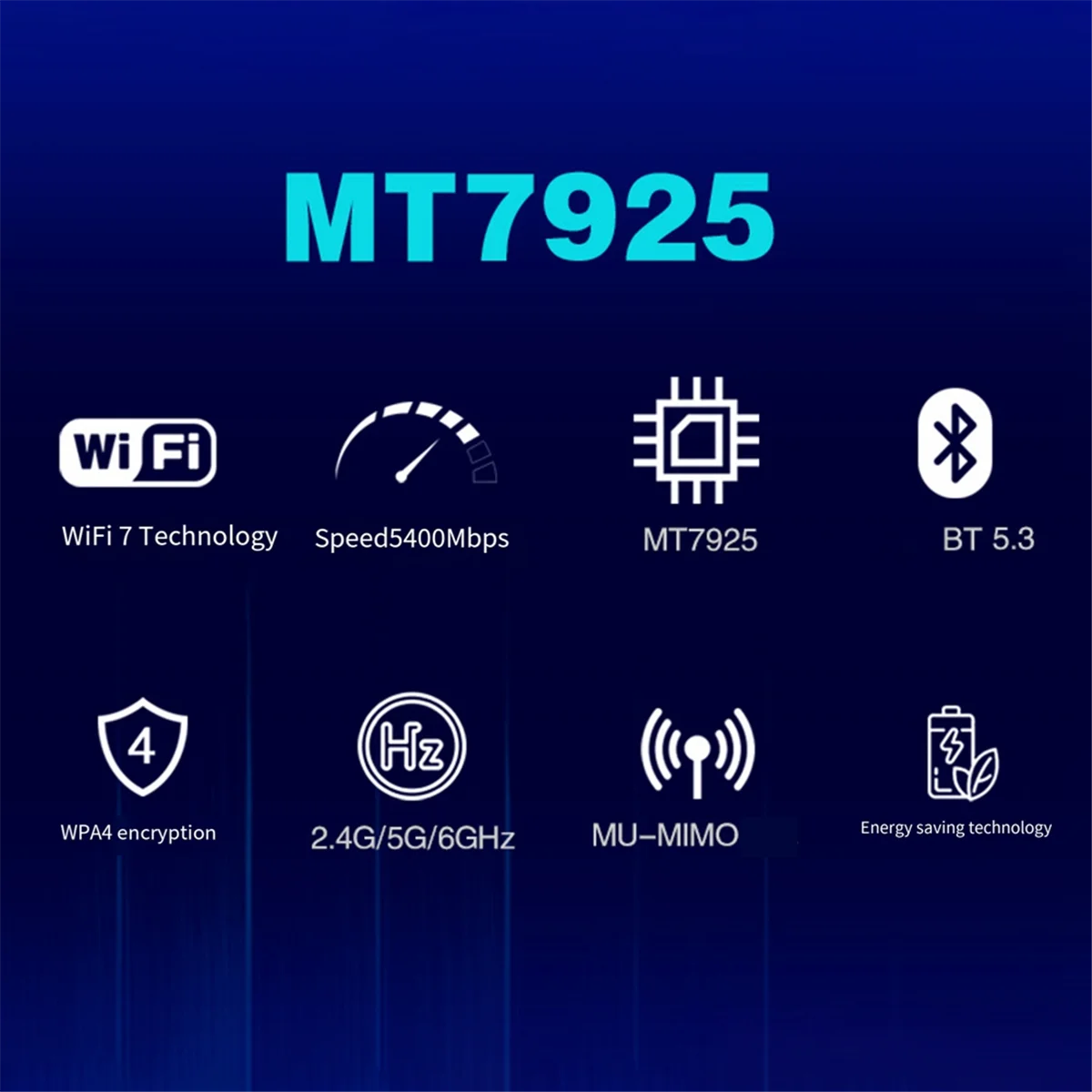 MT7925 Wi-Fi 7 + антенны с перегородками 5400 Мбит/с M.2 тройной диапазон 2 4G/Φ/6G BT5.3 WIFI