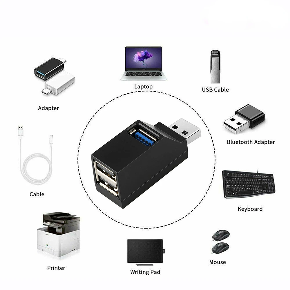 USB 3.0 хаб 3 порта чёрный