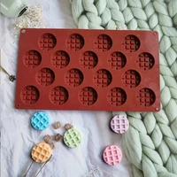 18 cavity waffle silicone mold diy square love cake cookie chocolate bread mold baking accessories making tools