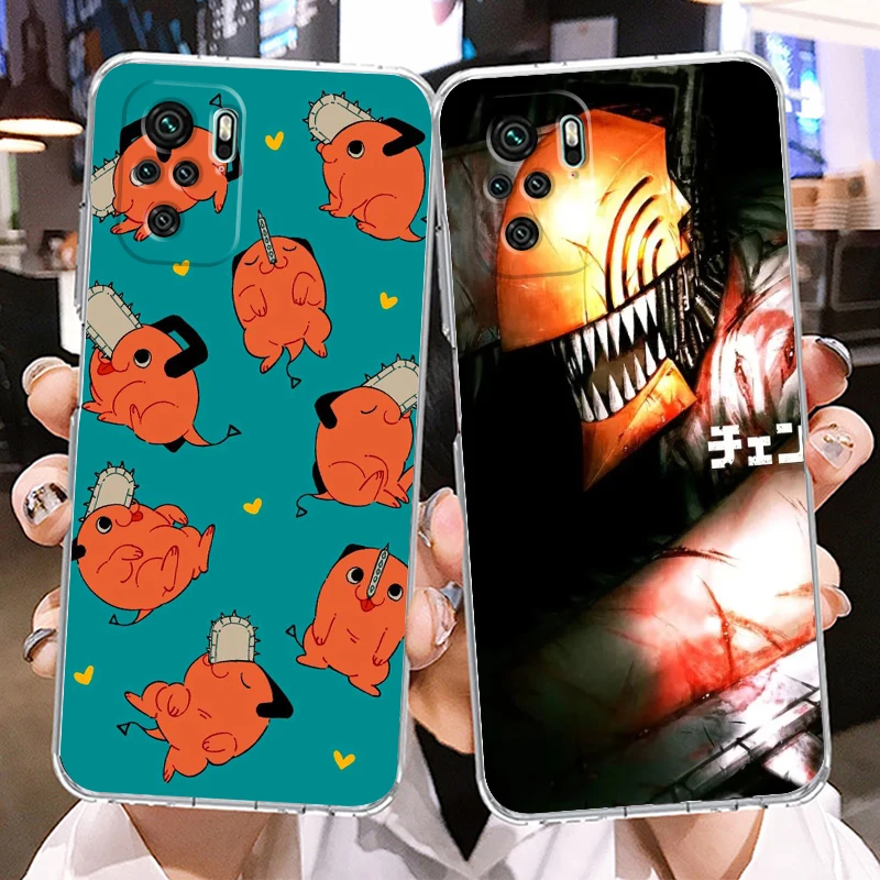 

Chainsaw Man Pochita Denji For Xiaomi Redmi Note 12 11E 11S 11 11T 10 10S 9 9T 9S 8 8T Pro Plus 5G Transparent Phone Case