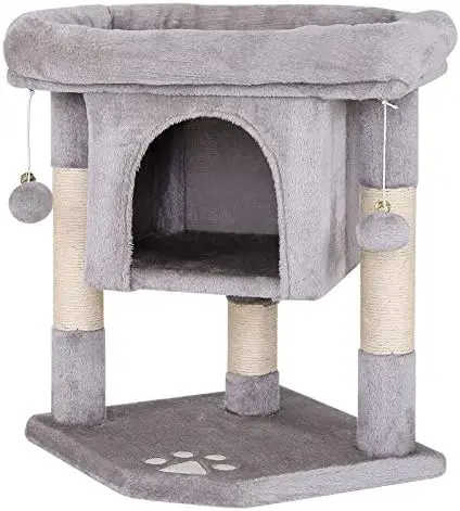 

lionto Árbol rascador para Gatos Altura 60 cm, Gris Claro