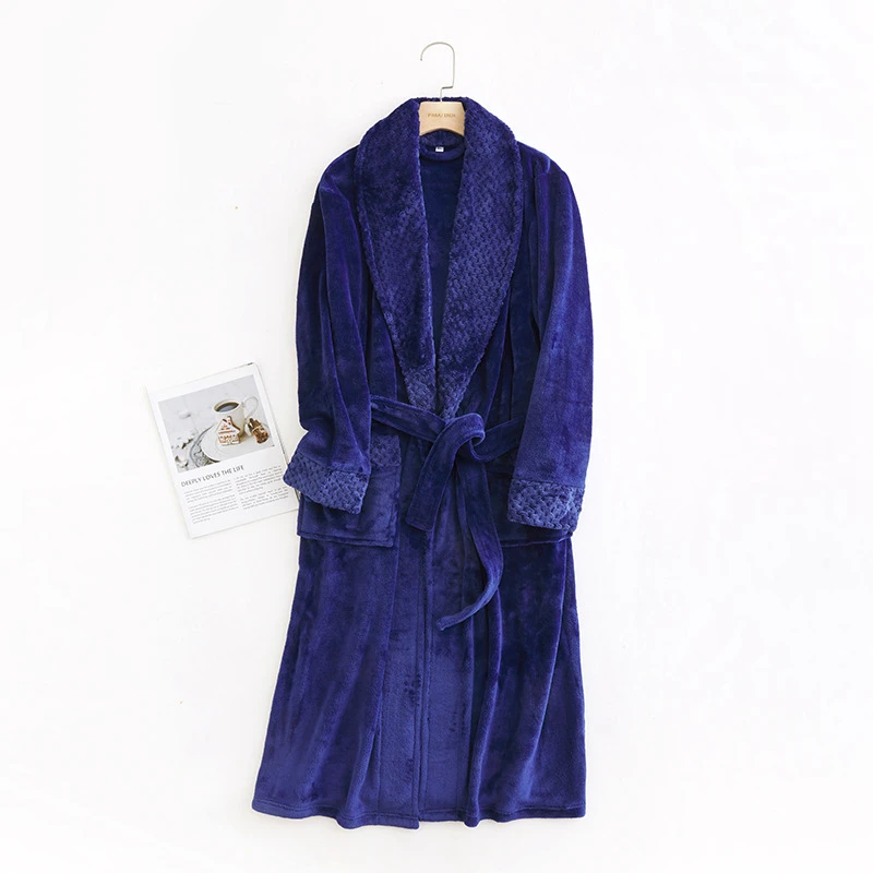NEW Long Plus Size Winter Warm Coral Fleece Bathrobe Women Men Flannel Kimono Bath Robe Bridesmaid Dressing Gown Wedding Nightie