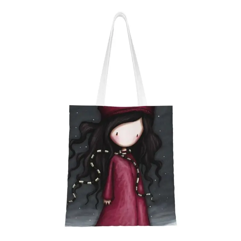

Recycling Santoro Gorjuss Girls Shopping Bag Women Canvas Shoulder Tote Bag Portable Anime Gorjuss Dolls Grocery Shopper Bags