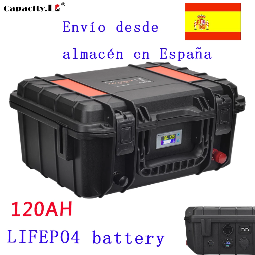 12V 120Ah Lifepo4 battery 150ah Power bank Battery pack With BMS Outdoor Marine Rechargeable For RV Solar Inverter backup Motor