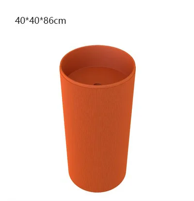 

Белый круглый умывальник из камня