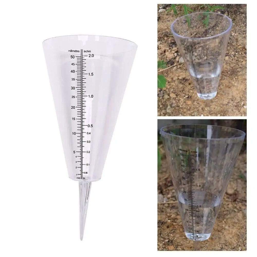 

Rain Rainfall Rain Measuring Garden Dual Ground Gauge Rain Scale Precipitation Outdoor Clear Measurement Meter Cone Yard Cup