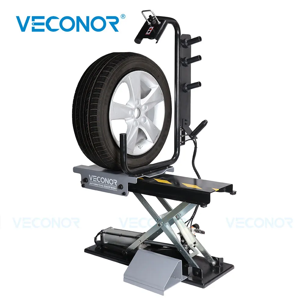 

VECONOR Pneumatic Tyre Wheel Lifter for Wheel Balancer Universal Air Operation Tire Lifting Machine Wheel Moving Carrying Device