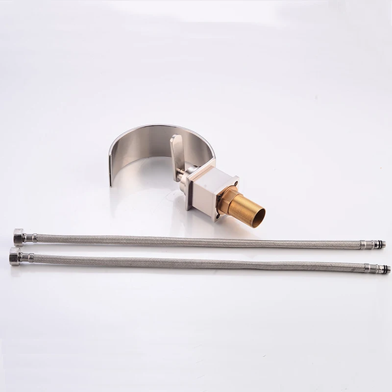 Никелевый Смеситель Для Раковины С Одной Ручкой Керамический Клапан На Палубе