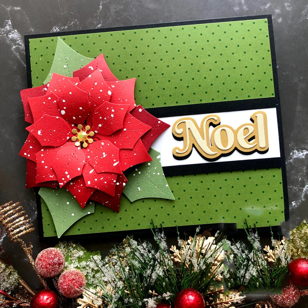 Металлические штампы Lucky Goddess Многослойные пуансеттии