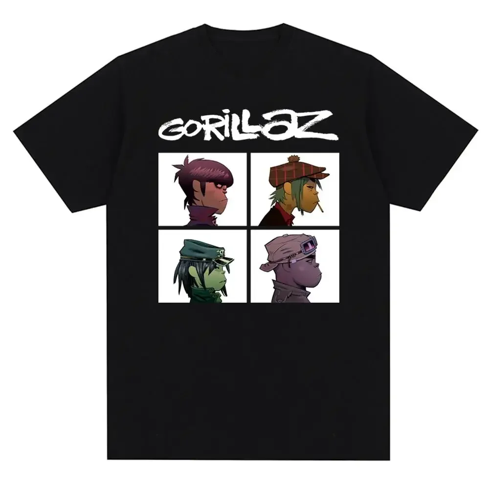Футболка С Принтом Gorillaz Music Group В Стиле Панк-рок 90-х Повседневный Женский Модный