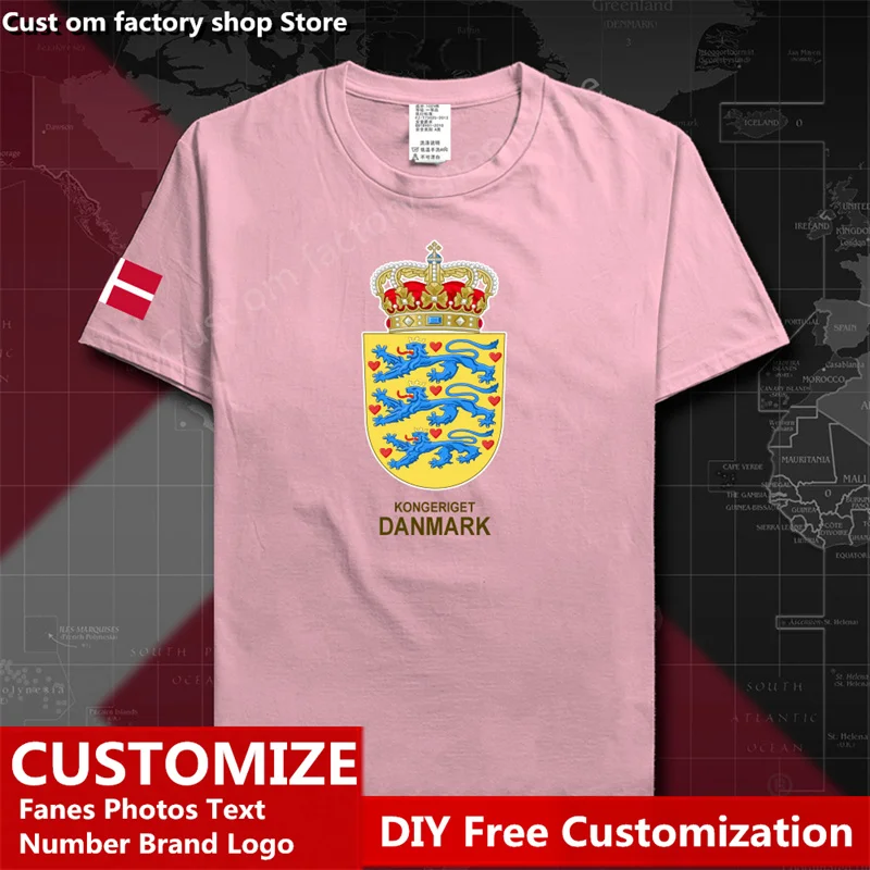Дания Датская хлопковая футболка на заказ Джерси фанаты DIY Имя Номер логотип