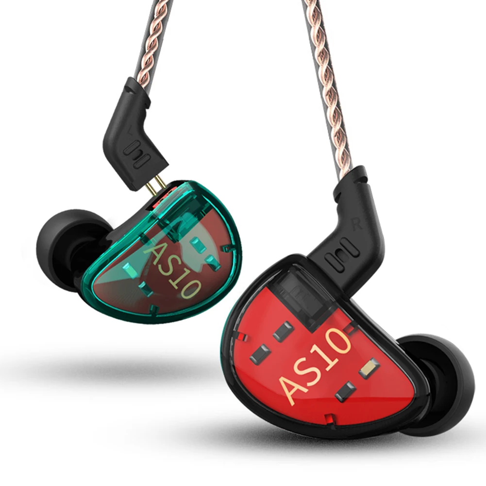 

Наушники KZ AS10 5BA, сбалансированные арматурные Hi-Fi наушники-вкладыши с басами, Спортивная гарнитура, наушники с шумоподавлением