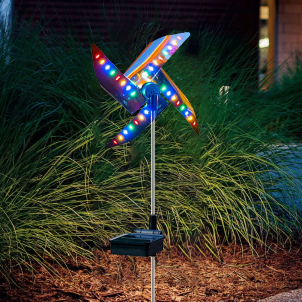 

Solar Wind Spinner Windmill Garden Lights Outdoor Metal Stake Yard Spinners Outdoor Decorative Windmill For Landscace Park Lamp