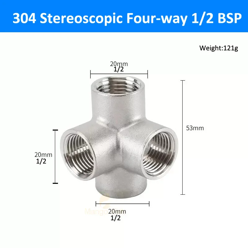 

BSPT 304 3-ходовой/4-ходовой тройник из нержавеющей стали с внутренней резьбой, крестообразный фитинг для труб 1/4 дюйма 1/2 дюйма 3/4 дюйма 1 дюйма 1-1/4 дюйма 1-1/2 дюйма 2 дюйма DN8/10/15/20